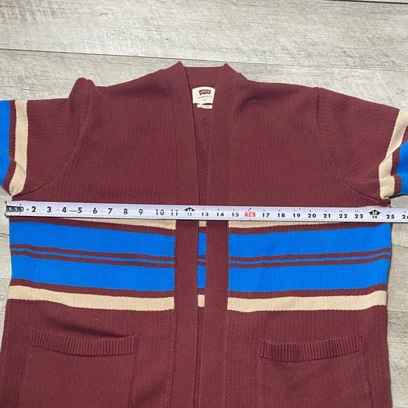 Levi's Men's Cardigan with Brown and Blue Stripes